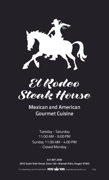 El Rodeo Steak House Menu